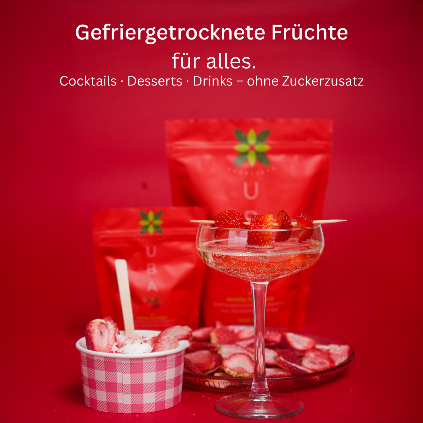 Cuajado de fruta liofilizada – mezcla