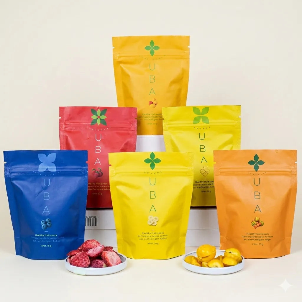 Crunchy gefriergetrockente Frucht Snacks – 6 Sorten | 6 -24 Packungen Kennenlernen-Set